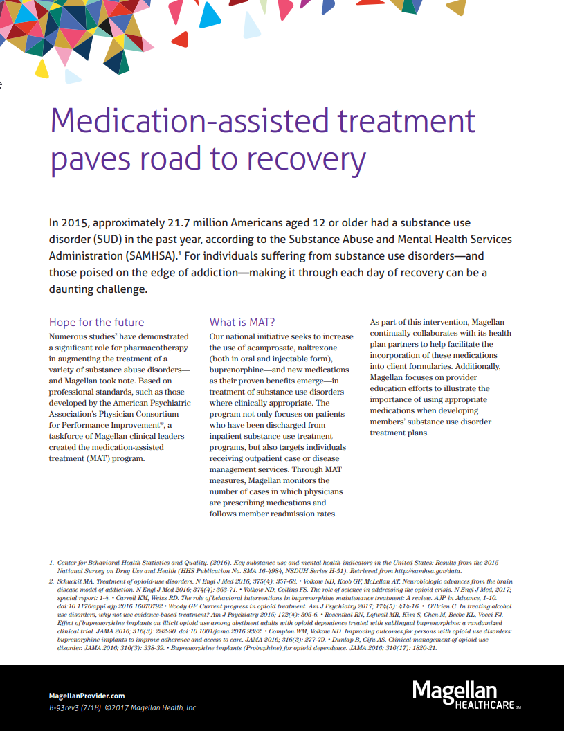 Medication Assisted Treatment paves the road to recovery